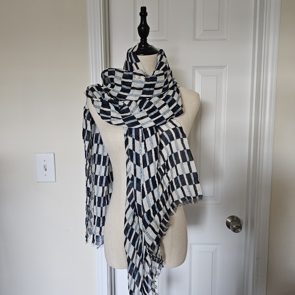 New Spartina 449 Daise Scarf Linen Blend Lightweight Wrap